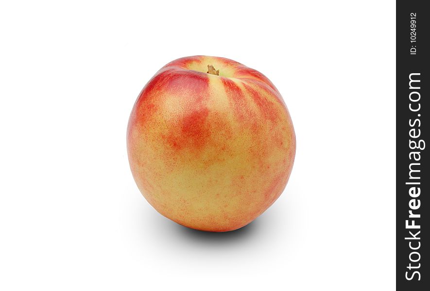 Fresh peach isolated on white