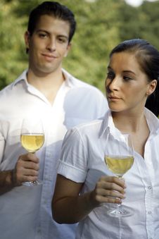 Young Couple With Glas Of Wine Royalty Free Stock Image Young Couple With Glas Of Wine Royalty Free Stock Image