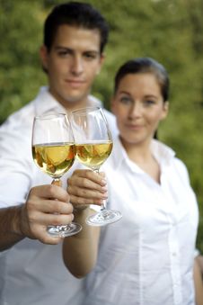 Young Couple With Glas Of Wine Royalty Free Stock Photo Young Couple With Glas Of Wine Royalty Free Stock Photo