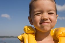Kid With Swiming Vest Weared Royalty Free Stock Photos Kid With Swiming Vest Weared Royalty Free Stock Photos