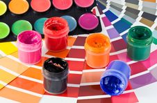 Palette And Paints Stock Images