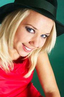 Woman In Green Bonnet Royalty Free Stock Photos Woman In Green Bonnet Royalty Free Stock Photos
