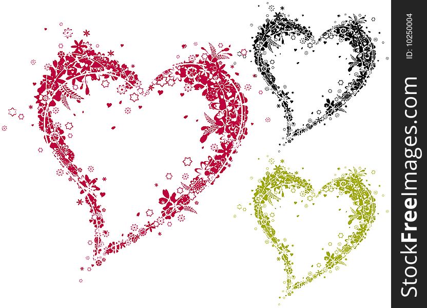 The love pattern with flowers, created by adobe illustrator CS