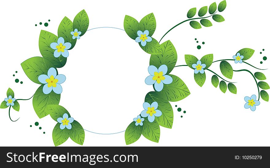 The vector illustration contains the image of floral frame