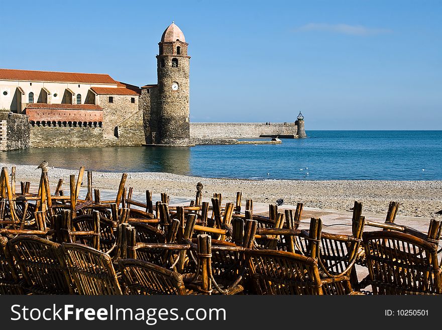 Catalonean tower on youth coast of french Mediterranean. Catalonean tower on youth coast of french Mediterranean