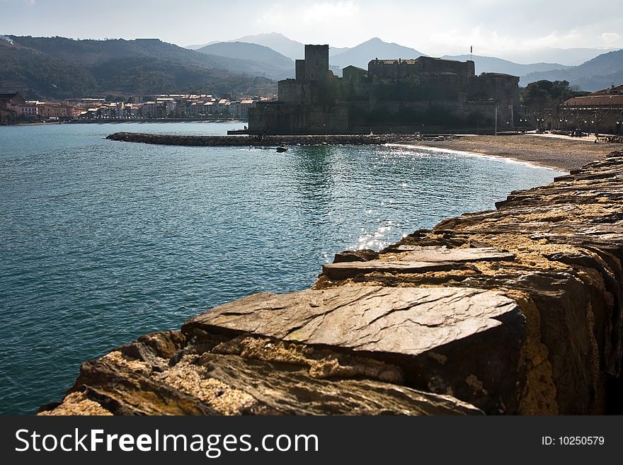 Catalonean fortress on youth coast of french Mediterranean. Catalonean fortress on youth coast of french Mediterranean