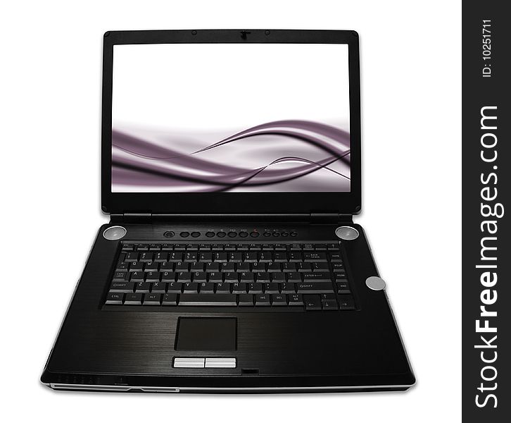 New laptop isolated with clipping path over white. New laptop isolated with clipping path over white