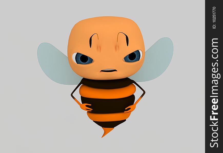 3d  character like a bee. 3d  character like a bee