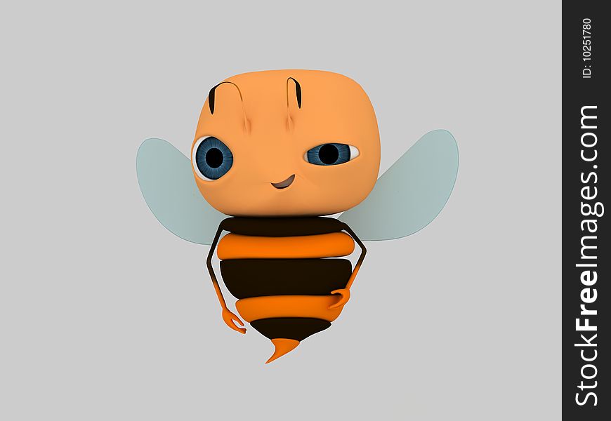 Cartoon 3d character like a doubt bee
