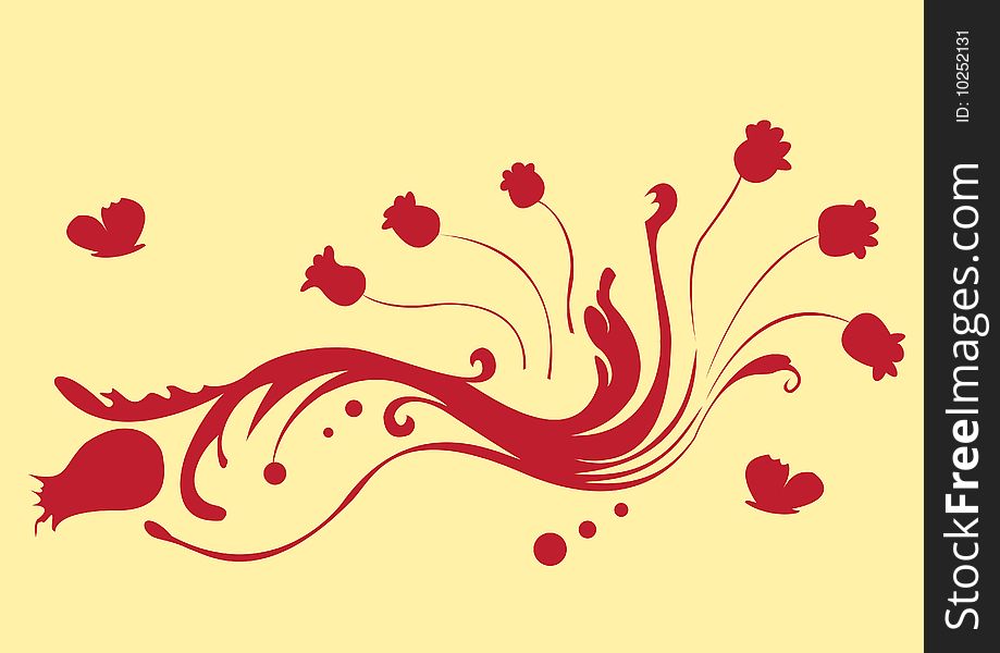 Vector illustration of funky abstract beautiful flower.