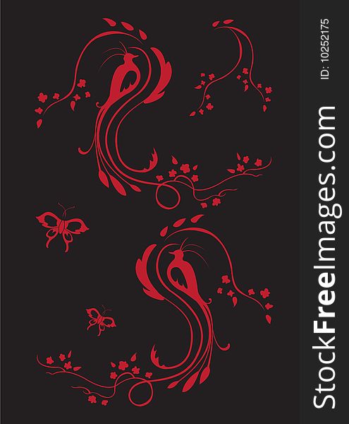 Vector illustraition of retro abstract floral swirl background. Vector illustraition of retro abstract floral swirl background