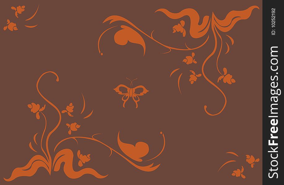 Vector illustraition of retro abstract floral swirl element. Vector illustraition of retro abstract floral swirl element