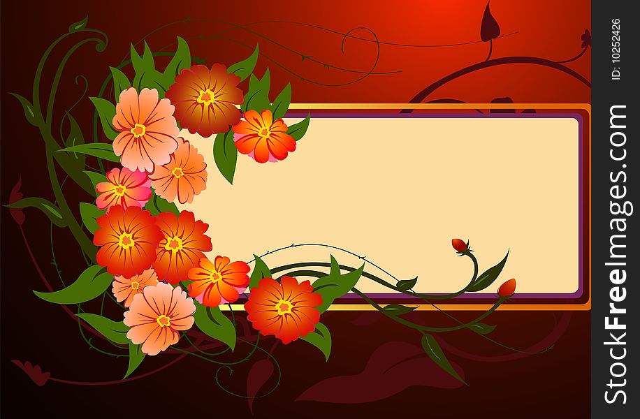 Vector illustraition of funky Abstract floral border. Vector illustraition of funky Abstract floral border