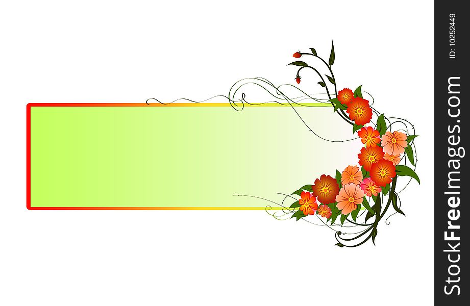 Vector illustraition of funky Abstract floral frame
