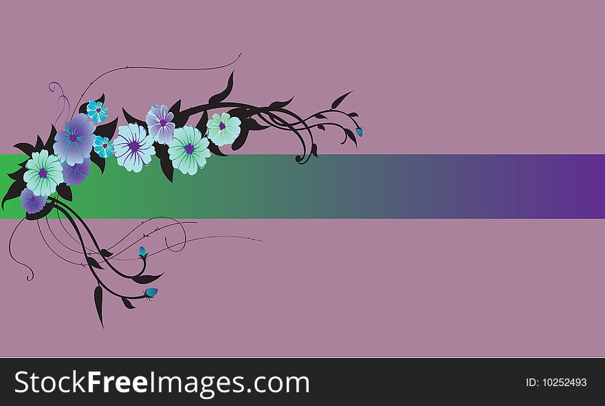 Vector illustraition of elegant floral border. Vector illustraition of elegant floral border