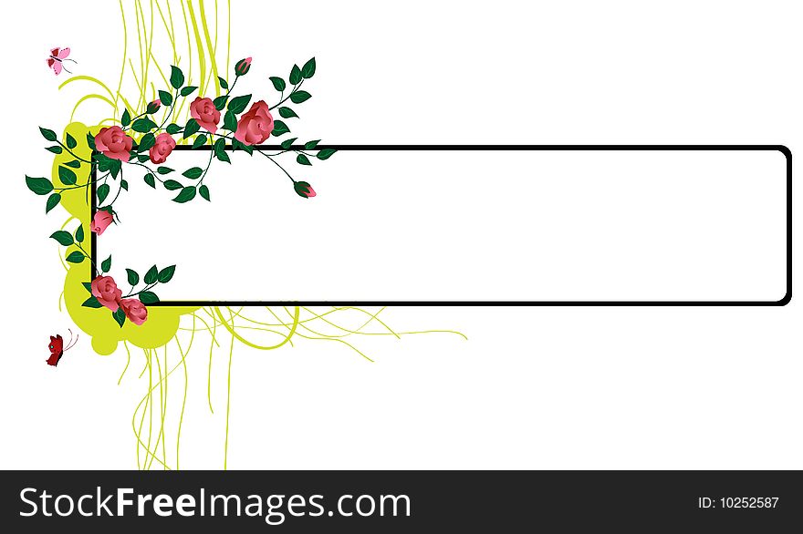 Vector illustraition of elegant floral frame