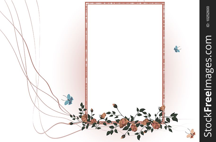 Vector illustraition of elegant floral frame