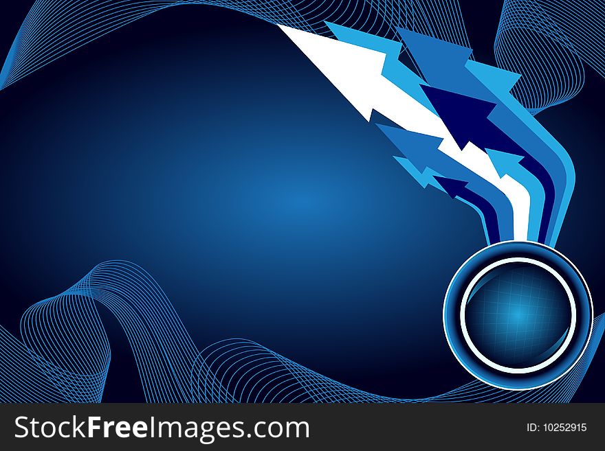 Blue abstract background with arrows and place for your text