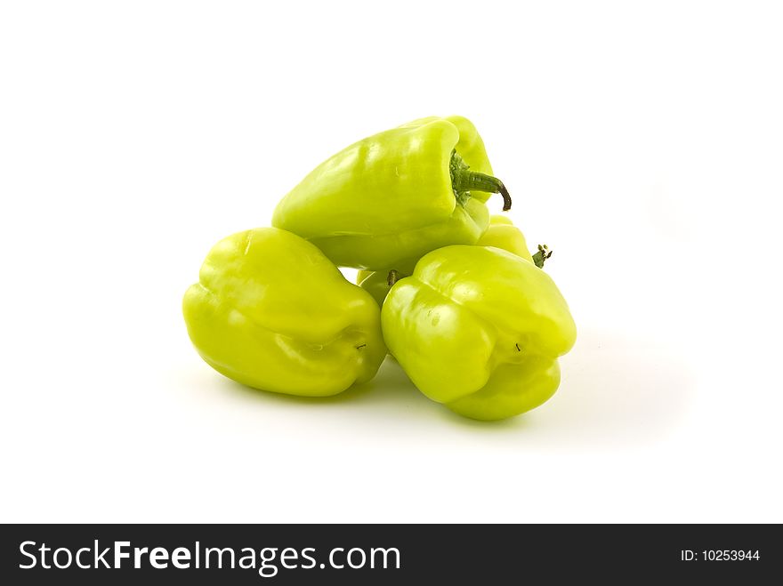 Green peppers studio isolated on white. Green peppers studio isolated on white