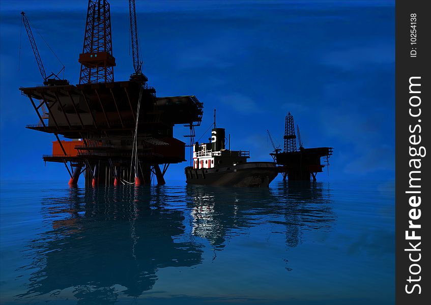 Production of petroleum in the sea