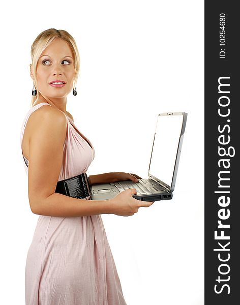 Attractive Female Holding Notebook