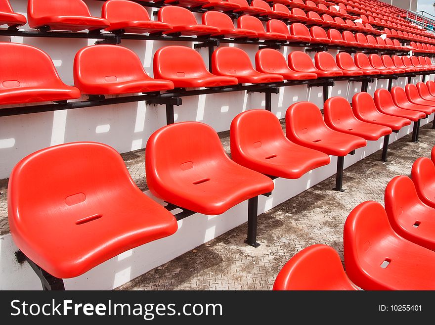 Colorful seats in stadium