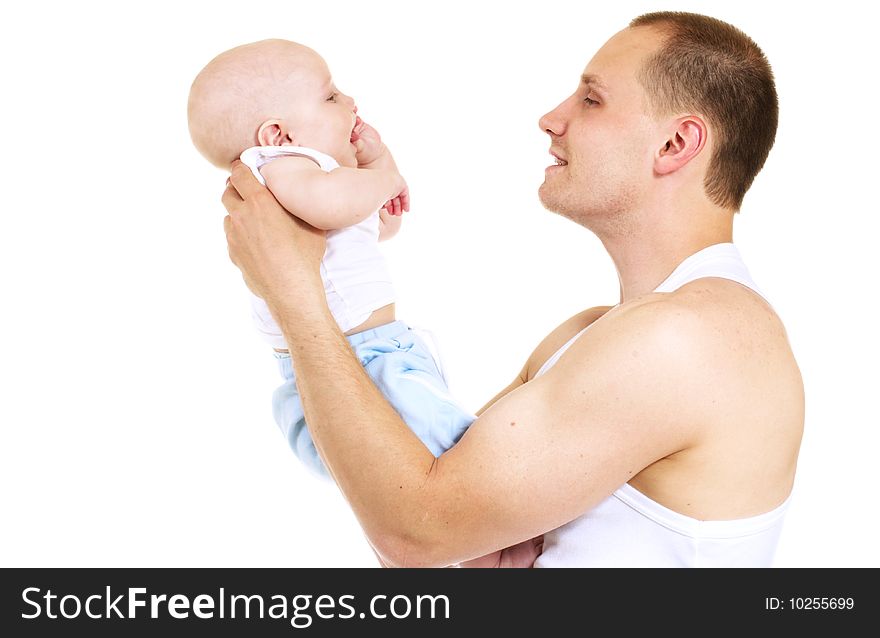 Portrait of happy father with his baby. Portrait of happy father with his baby