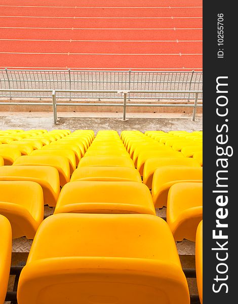 Colorful seats in stadium