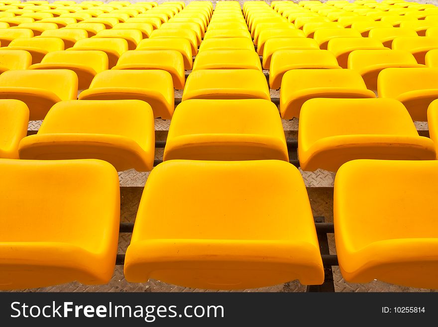 Yellow seats in stadium in Thailand. Yellow seats in stadium in Thailand