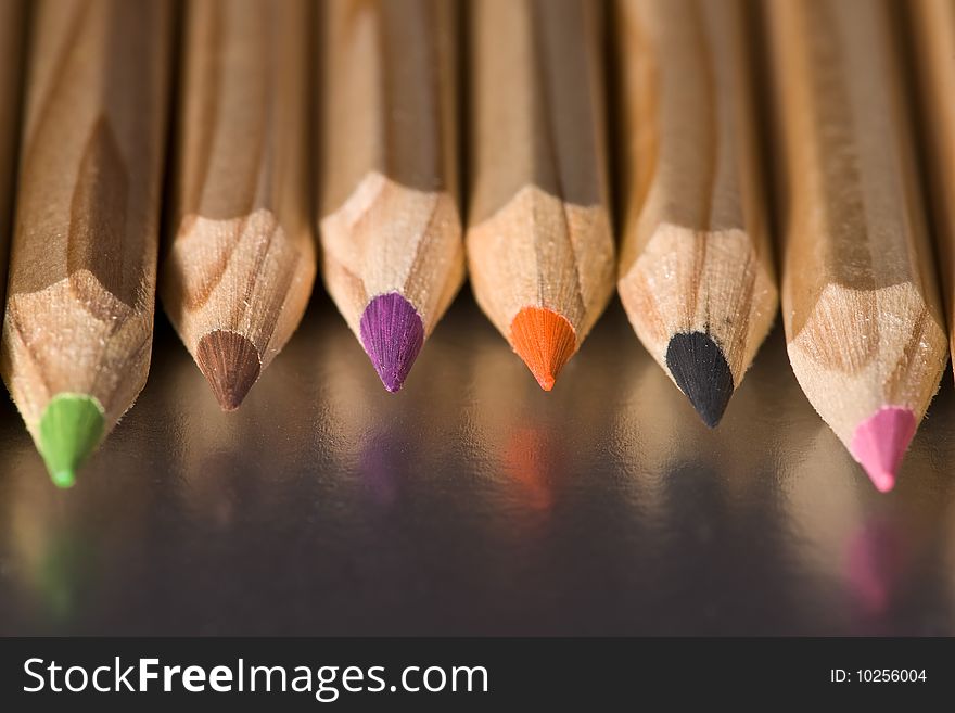 Colour pencils, It is photographed by close up. Colour pencils, It is photographed by close up