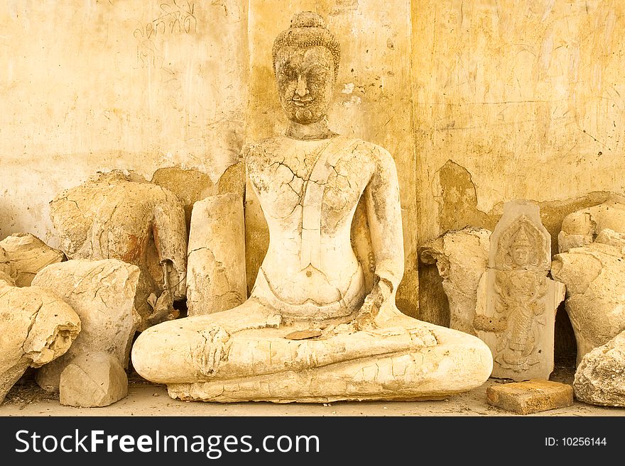 Very old Buddha images in temple, Thailand. Very old Buddha images in temple, Thailand