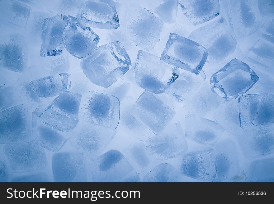 Close-up ice cubes background