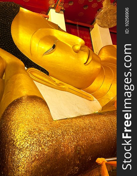 Reclining Buddha in Wat Phra Norn Jaksi, Thailand. Reclining Buddha in Wat Phra Norn Jaksi, Thailand