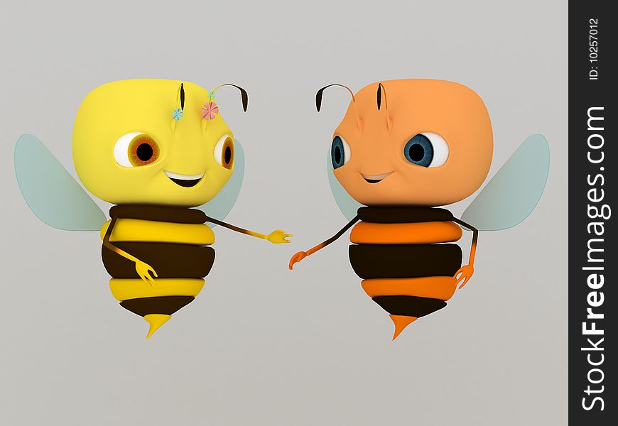 3d render of embrace bee