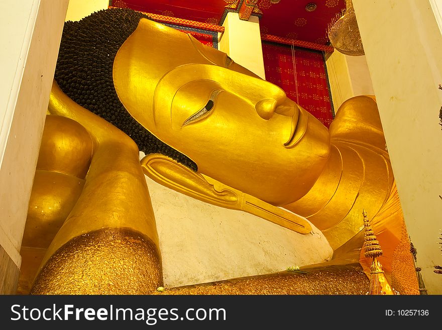 Reclining Buddha in Wat Phra Norn Jaksi, Thailand. Reclining Buddha in Wat Phra Norn Jaksi, Thailand