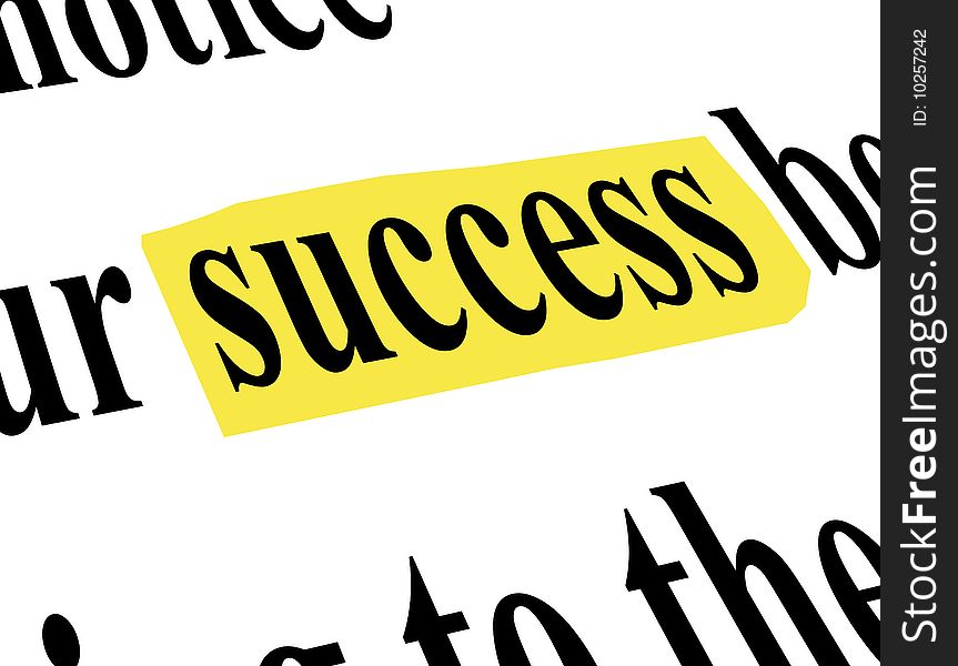 Success word with yellow ink. Concept image. Success word with yellow ink. Concept image