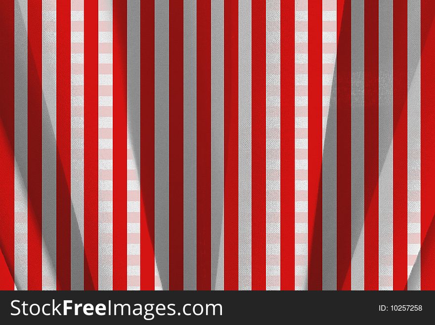 Red and white squares tablecloth on movement