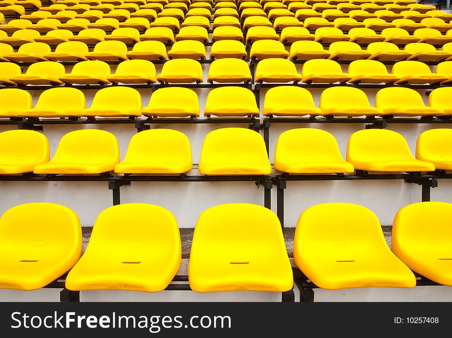 Yellow seats in stadium, Thailand. Yellow seats in stadium, Thailand