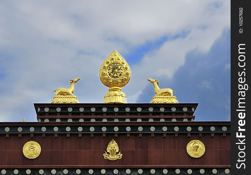 Tibetan Buddhist Temple, a temple library, located in the Shangri-La in Yunnan Province China. Tibetan Buddhist Temple, a temple library, located in the Shangri-La in Yunnan Province China.