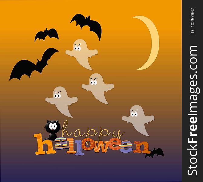 Halloween Card Illustration generated in Photoshop. Halloween Card Illustration generated in Photoshop.
