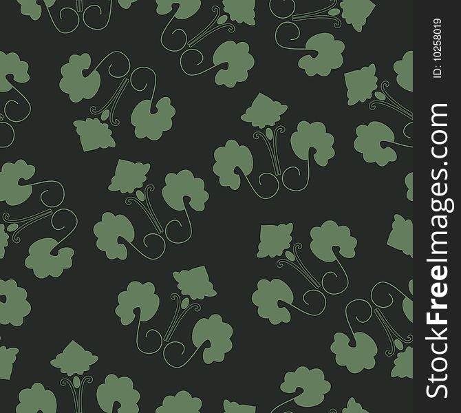 Seamless green floral vector wallpaper. Seamless green floral vector wallpaper