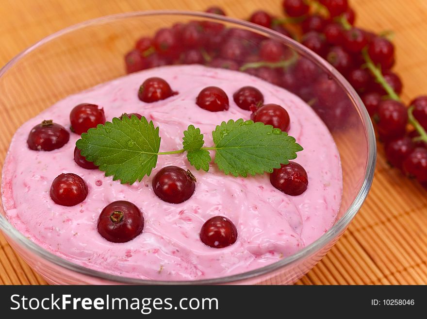 Red Currants Smoothie Isolated On Orange Backgroun