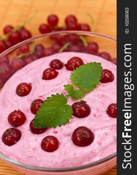 Red Currants Smoothie Isolated On Orange Backgroun