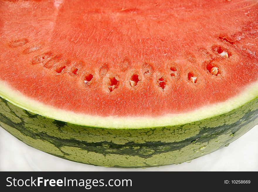 Cut water melon on plate. Cut water melon on plate.