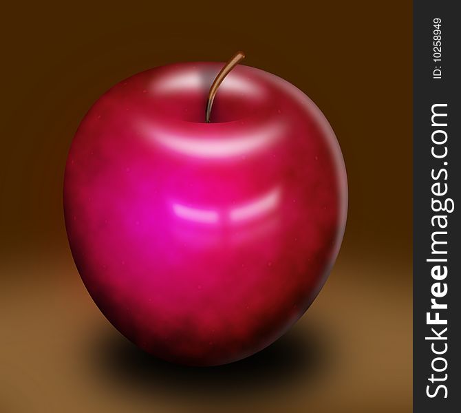 An illustration of a red succulent delicious apple