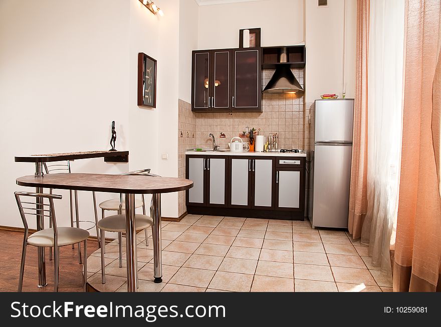 A stylish modern kitchen interior