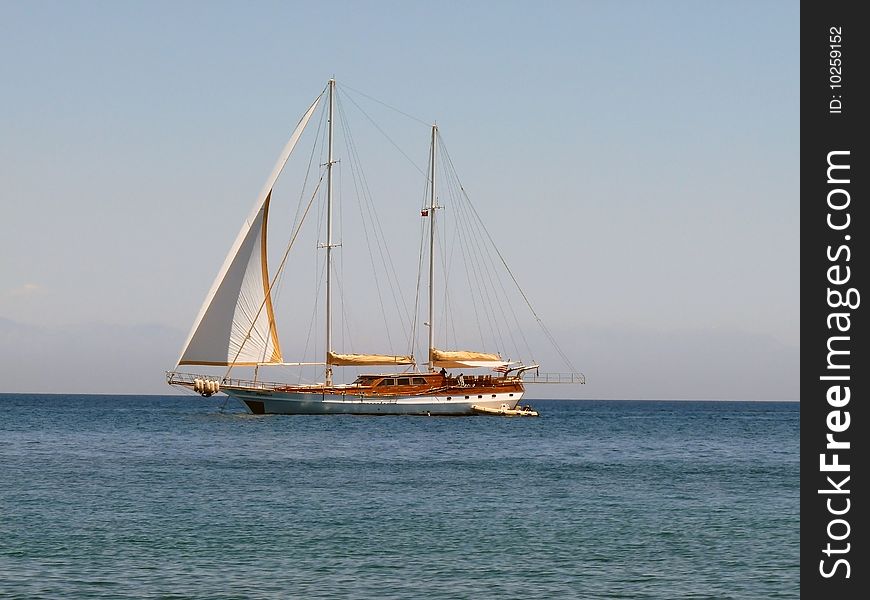 Sailing vessel on the sea