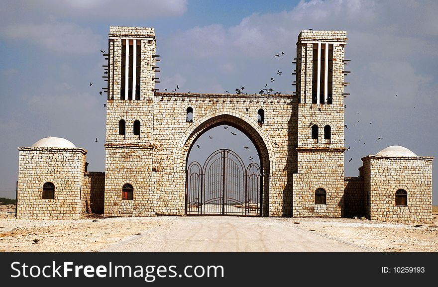 Imposing entrance to a farm in a Gulf State. Imposing entrance to a farm in a Gulf State