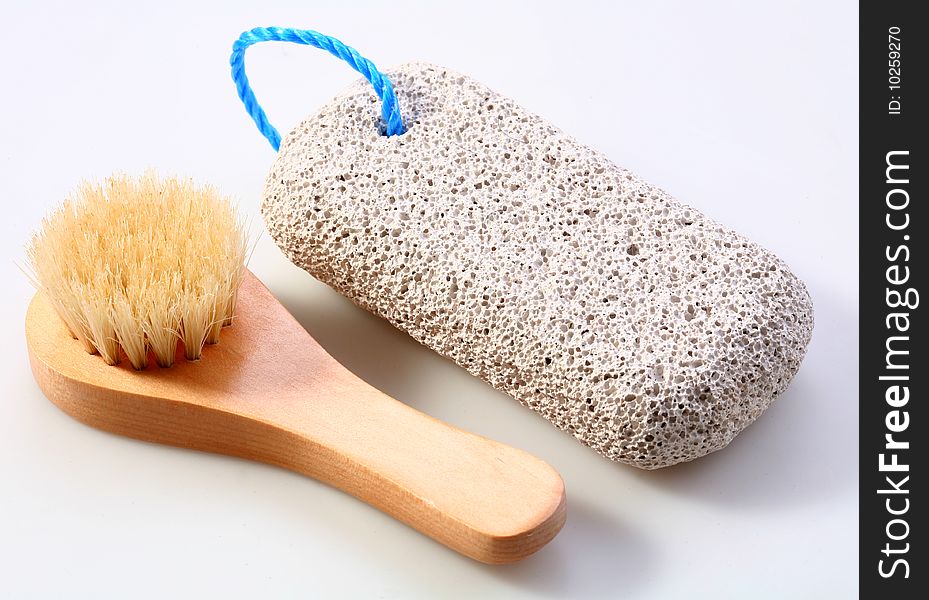 Belongings of bath-houses on a white background