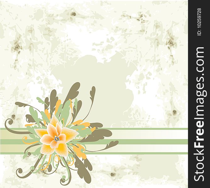 Floral card, flower background vector